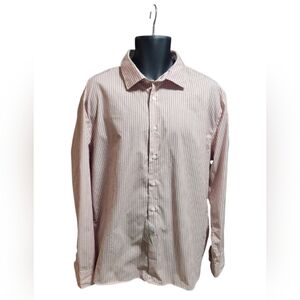 New, Joseph Abboud Men's Subtle Orange Stripe Button-Down Shirt